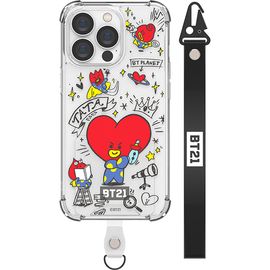 [S2B] BT21 Doodle Smart Tap Air Cushion Reinforced Case - Smartphone Bumper Strap iPhone Galaxy Case - Made in Korea